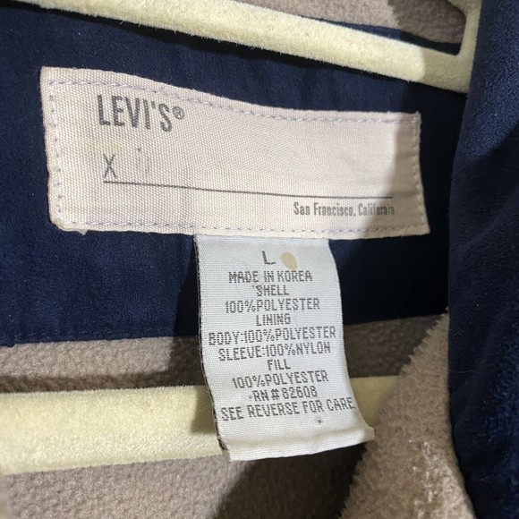 Levi's Mens Jacket Size Large Made in Korea Bomber Blue Vintage - Picture 10 of 11